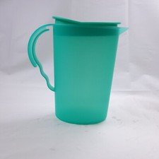 Miniature Tupperware Impressions Slimline Pitcher Aqua Teal Rocker Top