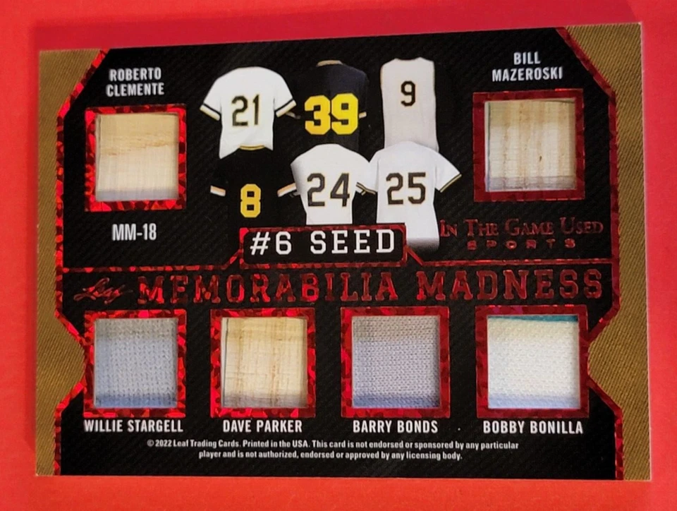 PETE ROSE Johnny Bench Tony Perez Roberto Clemente Stargell Jersey Bat Card 2/12 - Imagem 4 de 4