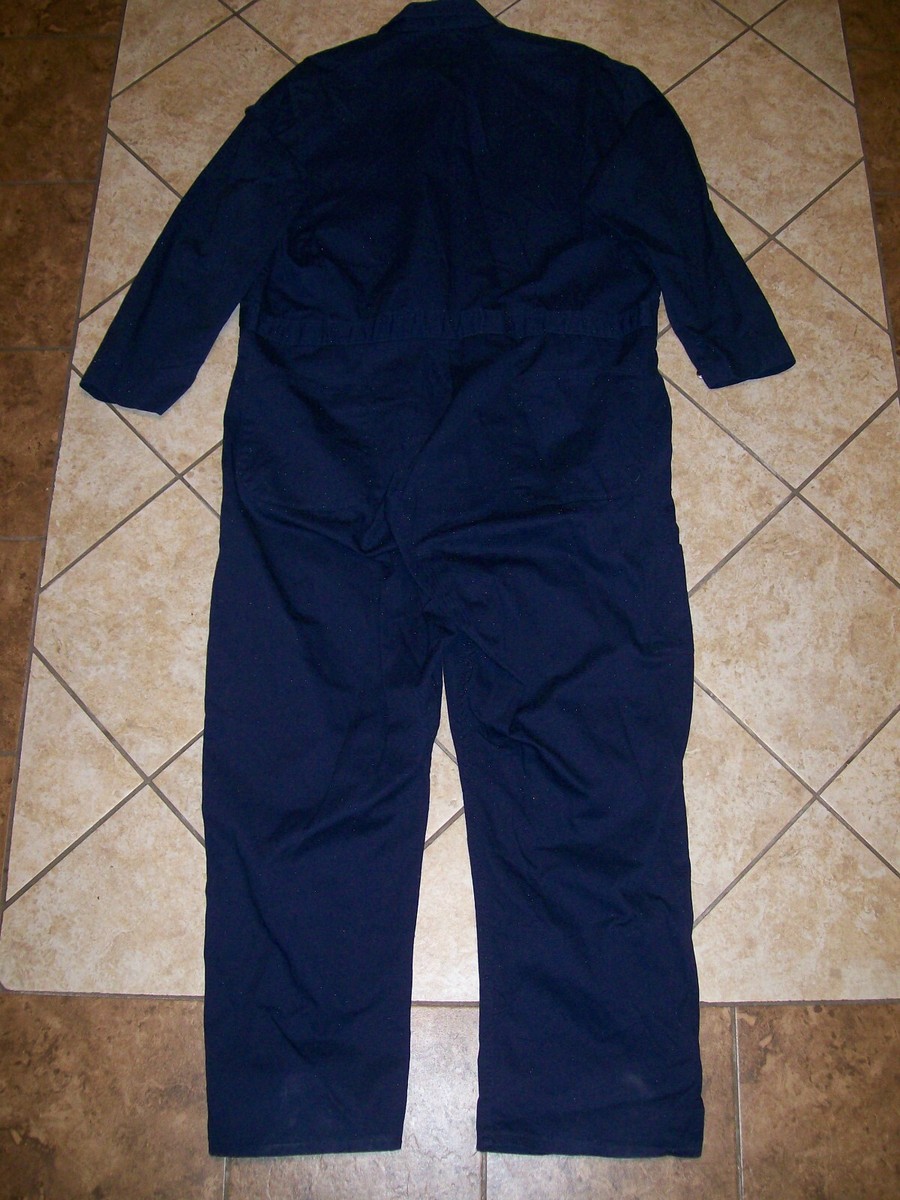 Red Cap Coveralls VF Imagewear Button Front Navy Blue Cotton Twill