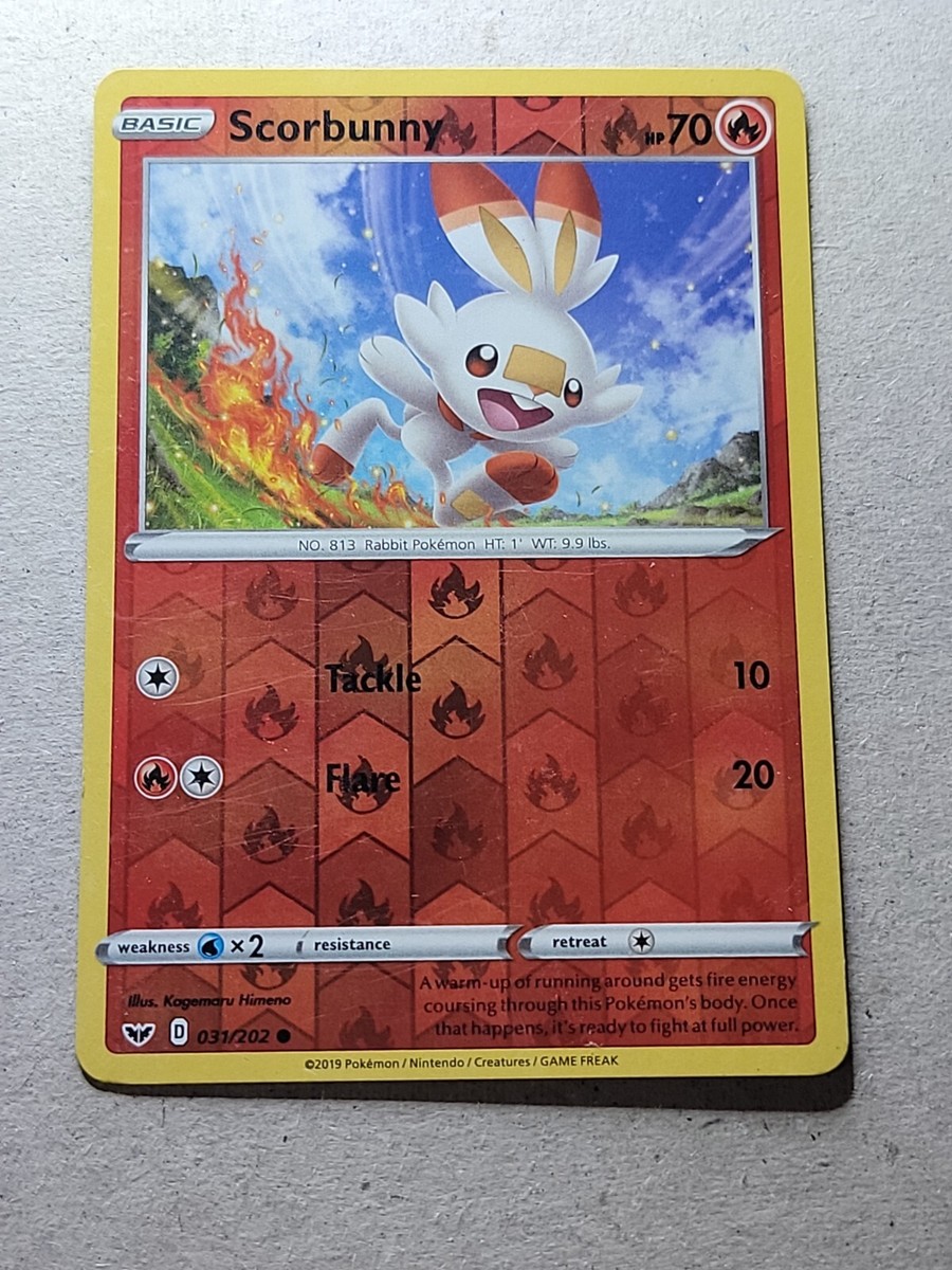 scorbunny pokemon card holographic 2019 Scorbunny Reverse Holo 31/202 - Pokemon TCG LP