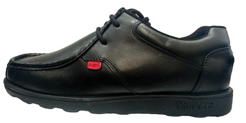 Kickers Kick T Black School Shoes Patent Leather T-Bar Kids Iconic