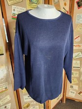 Womens Sweater Blue Long Sleeve Ribbed Ladies
