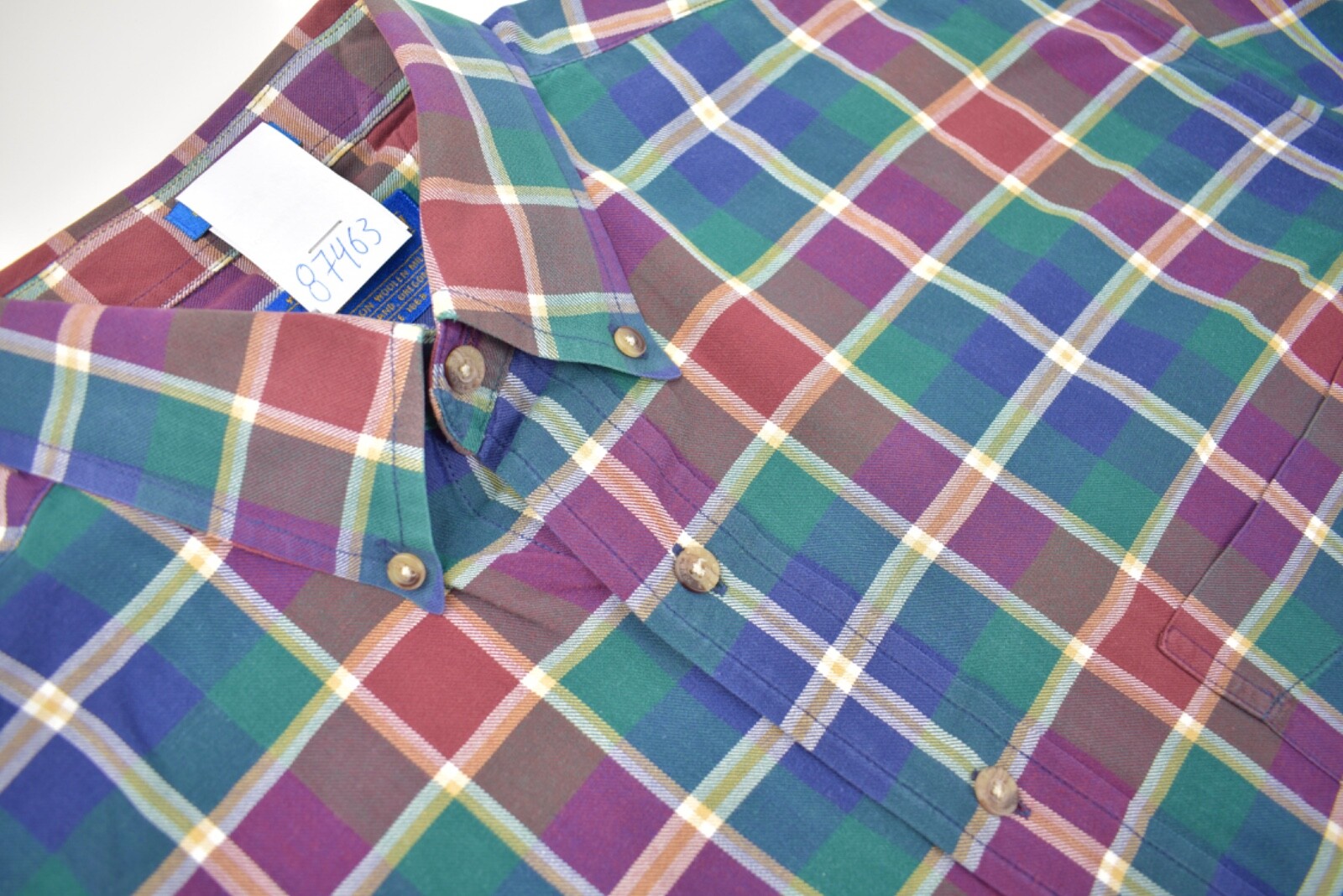 Pendleton Red/Green/Blue Plaid Button Down Collar… - image 1