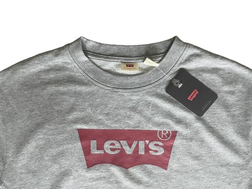 Levi’s Standard Graphic Crew Neck Womens Grey Jumper BNWT Small Pullover RRP £65 - Picture 2 of 3