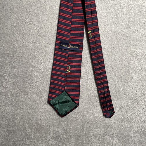 Cravatta vintage Tommy Hilfiger pura seta made USA stampata Italia uomo classica rossa stipe