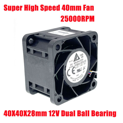 Super High Speed 40mm 4cm Cooling Fan Delta FFB0412EN-00 40X40X28mm Server Fan - Picture 6 of 6