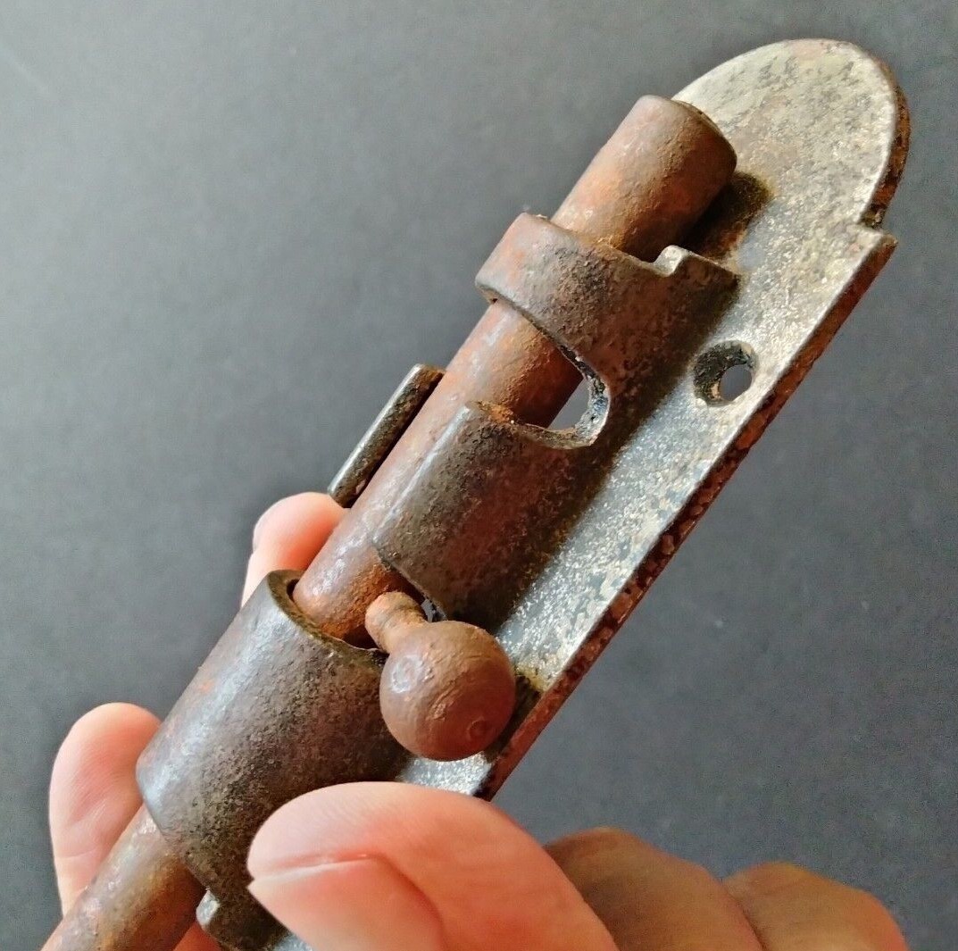 Cast Iron Barrel Bolt Door Lock Latch Catch - Incomplete