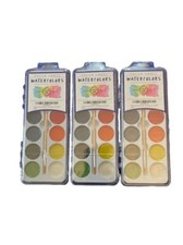 Watercolor Paint Set.3 Pack-Color Swell with Wood Brushes 8 Colors Washable New