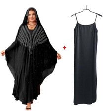 Women Arab Robe Muslim Hot Drilling Hooded Abaya Islamic Lady Cardigan Burqa