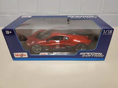 Maisto Special Edition 1:18 Scale Bugatti Divo Diecast Car | Dark Red & Black