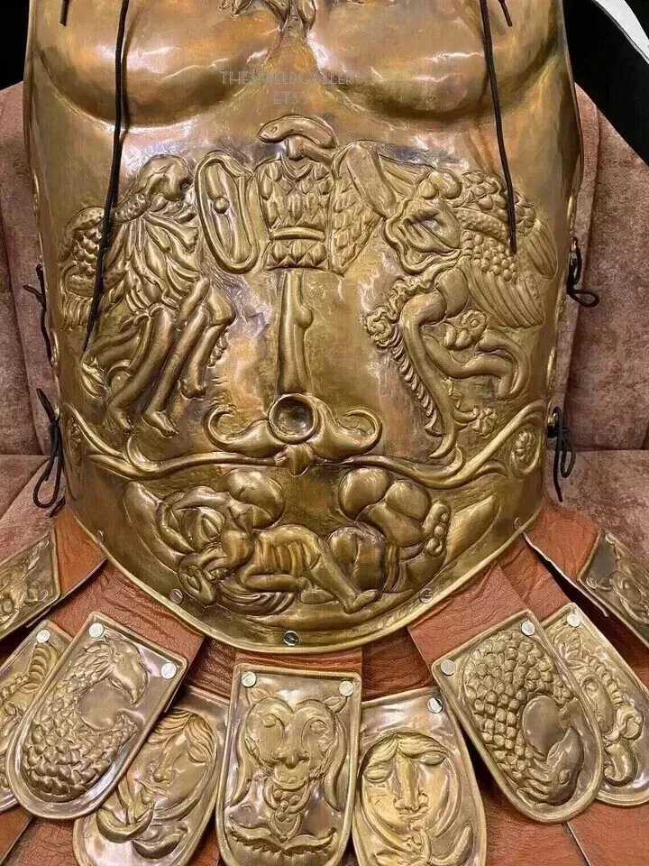 Armadura de águila grande de latón medieval de 18 calibres coraza romana recreación pechuga Foto 4 de 4