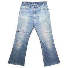 Vintage 1970s Levi  s Orange Tab 646 Bellbottom Flare Denim Jeans