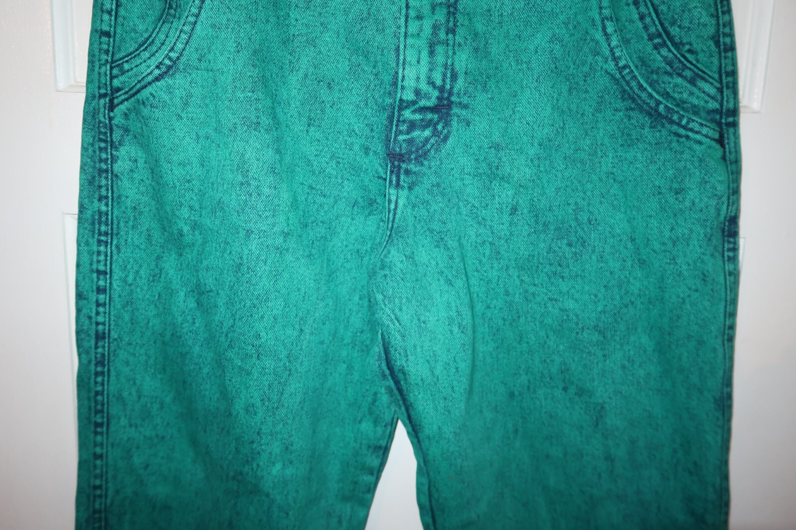 VTG Womens Wrangler High Rise Bare Back Aqua Stonewashed Jeans Size 9/10 X 36 image 8