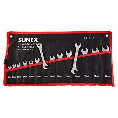 Sunex 9914MA Metric Angle Head Wrench Set, 9mm - 19mm, Fully Polished, 
