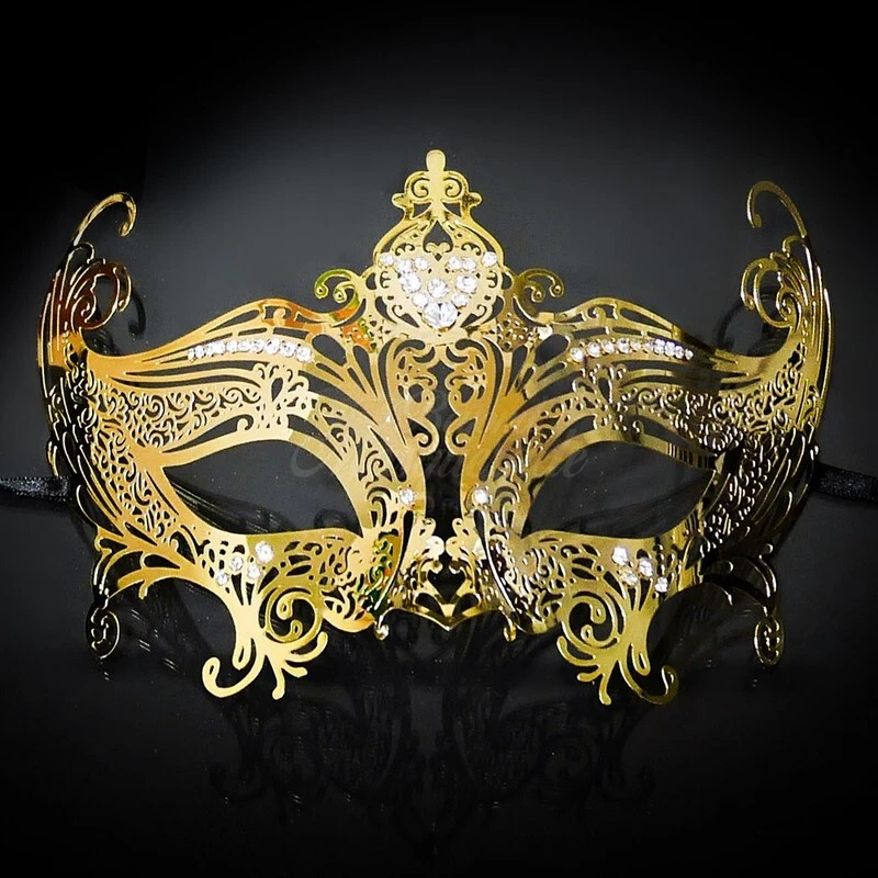 MASCARILLAS DE PAREJA ROMANA | ELEGANTES MÁSCARAS DE MASCARADA - Negro/Dorado Foto 4 de 4