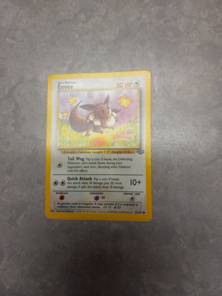 Eevee 51/64 Jungle Pokemon Card Eevee 51/64 Jungle Pokemon Card