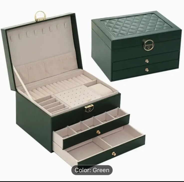 1pc Waterproof Luxury Jewelry Organizer with Drawer Lockers, Elegant Anti-Oxidat