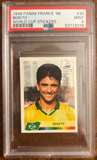 1998 Panini World Cup France Sticker Soccer #30 Bebeto Brazil ROOKIE PSA 9 MINT