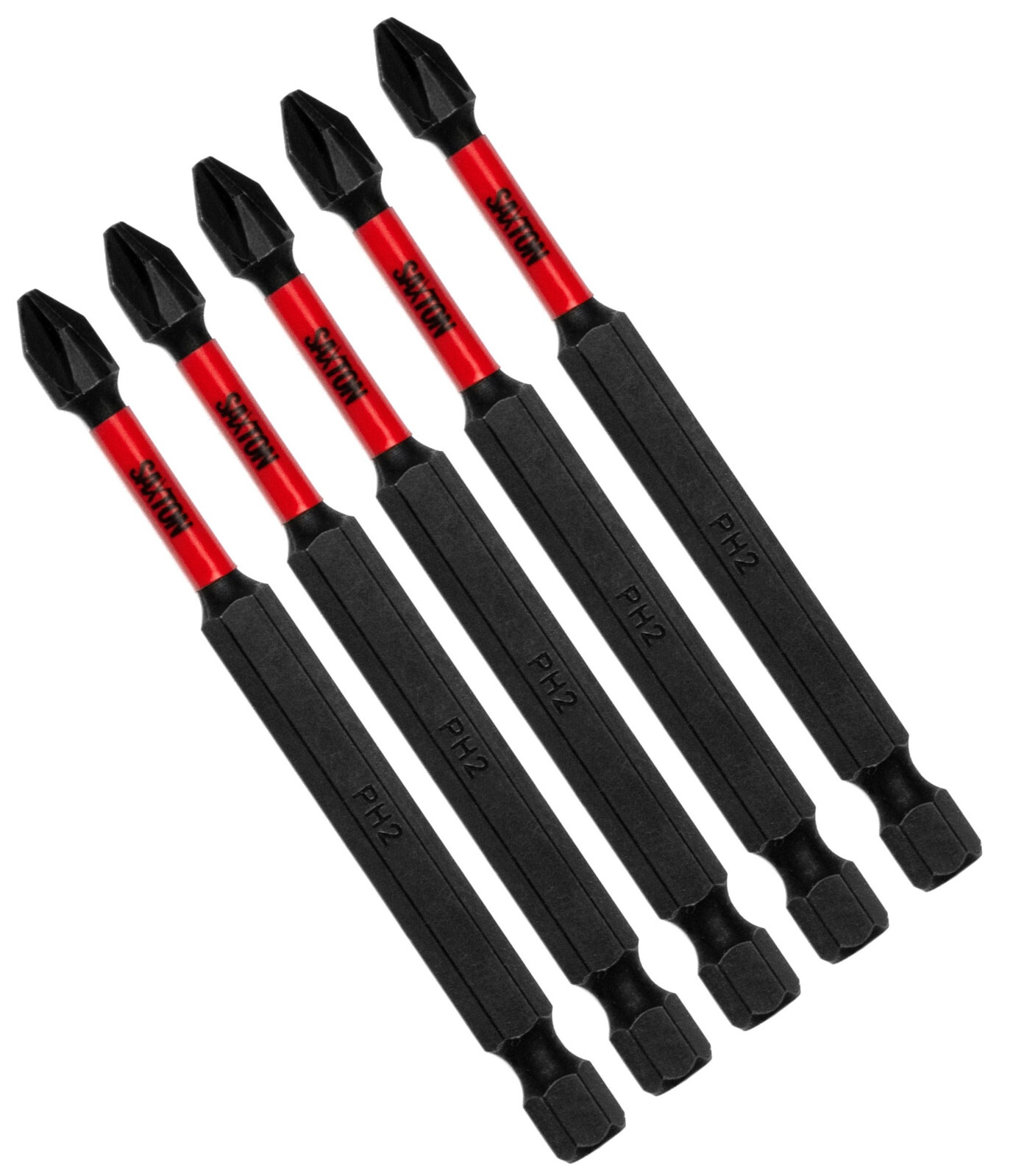 Saxton 5x PH2 89mm Long Magnetic Impact Duty Screwdriver Drill Driver Bits