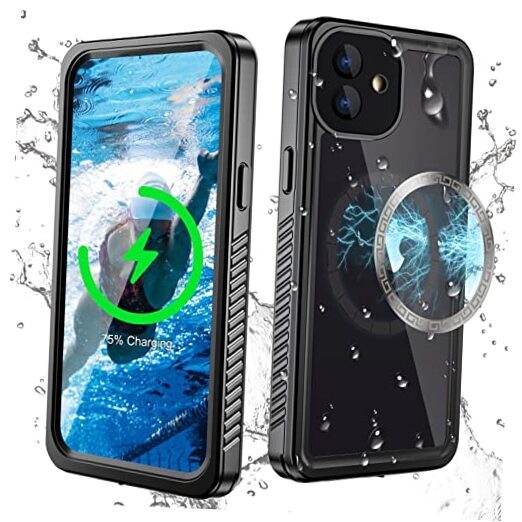 for iPhone 12 Mini Waterproof Case with One Metal Ring Compatible with