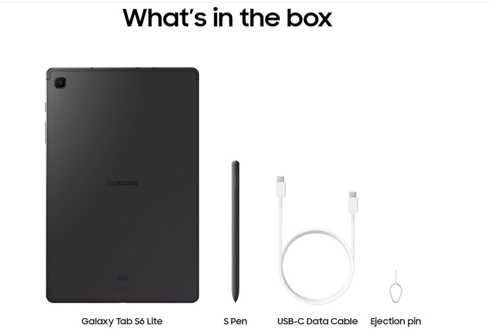 SAMSUNG Galaxy Tab S6 Lite 10.4" 64GB Tablet, S Pen, US Version, Gray