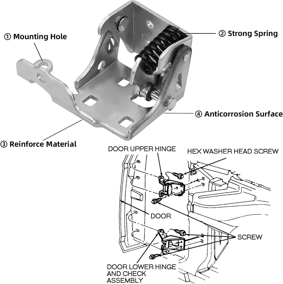 Door Hinge Driver Side Front Lower For Chevy Silverado 2500/3500 HD 2007-2014 Foto 4 de 4