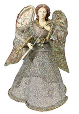 11  Angel Christmas Holiday Figurine        Glitter Metal Wings       Tree Topper
