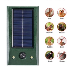 Ultrasonic Animal Repeller Solar Powered Outdoor Mole Bird Squirrels Repellet US