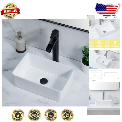 Modern Elegance - 14x10 Inch Bathroom Vessel Sink with Test-Drop Packaging - 第 1/10 張圖片
