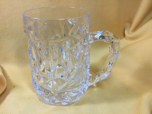 Tiffany & Co ROCK CUT CRYSTAL 16 oz 5" HEAVY BEER MUG  Barware - EXCELLENT