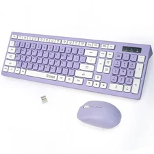 RECCAZR Wireless Keyboard and Mouse Combo Full-Sized Wireless Keyboard and Ad...