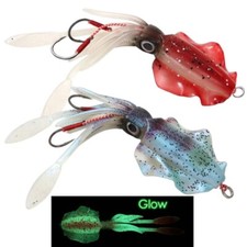 2PCS Glow Fishing Lures Soft Jigs 60g Luminous Saltwater Slow Sinking Swimbait