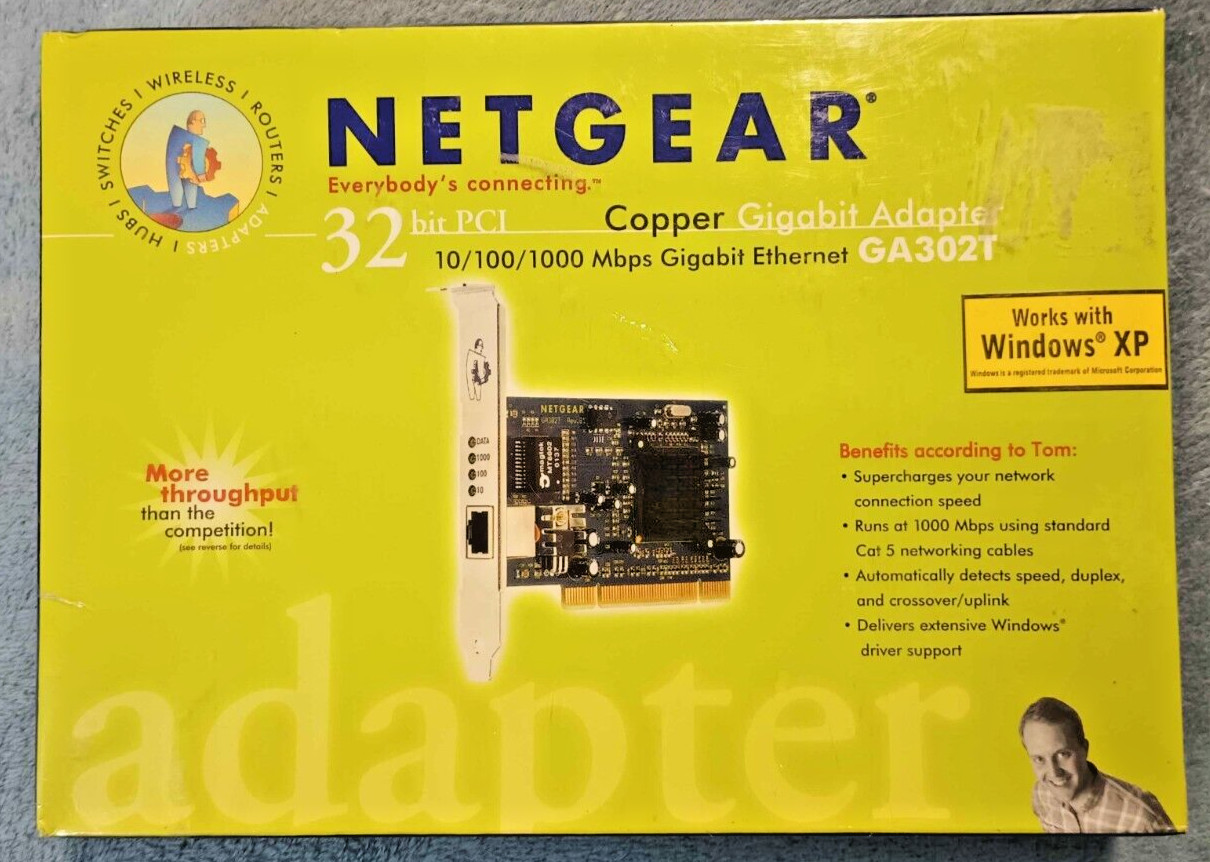 Netgear Gigabit Adapter Ethernet Computer PCI Internal 32-bit NEW SEALED