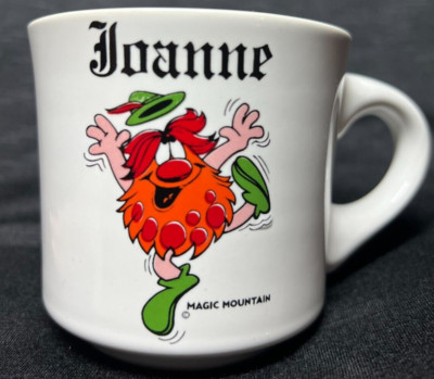 Vintage Bloop The Magic Mountain Troll Ceramic Mug Personalized JOANNE Six Flags