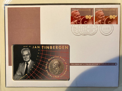 Niederlande 1995 FDC J Tinbergen Nobelpreis 1969 Wirtschaftswissenschaft Taxcard
