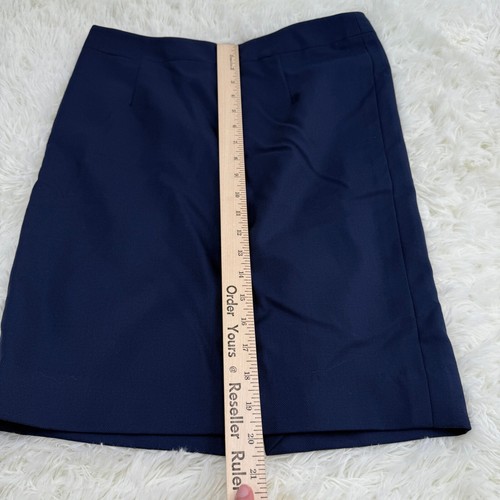 Maureen Gallagher Wool Pencil Skirt Career Office Wear Navy Blue Size Waist 29 - 第 8/11 張圖片