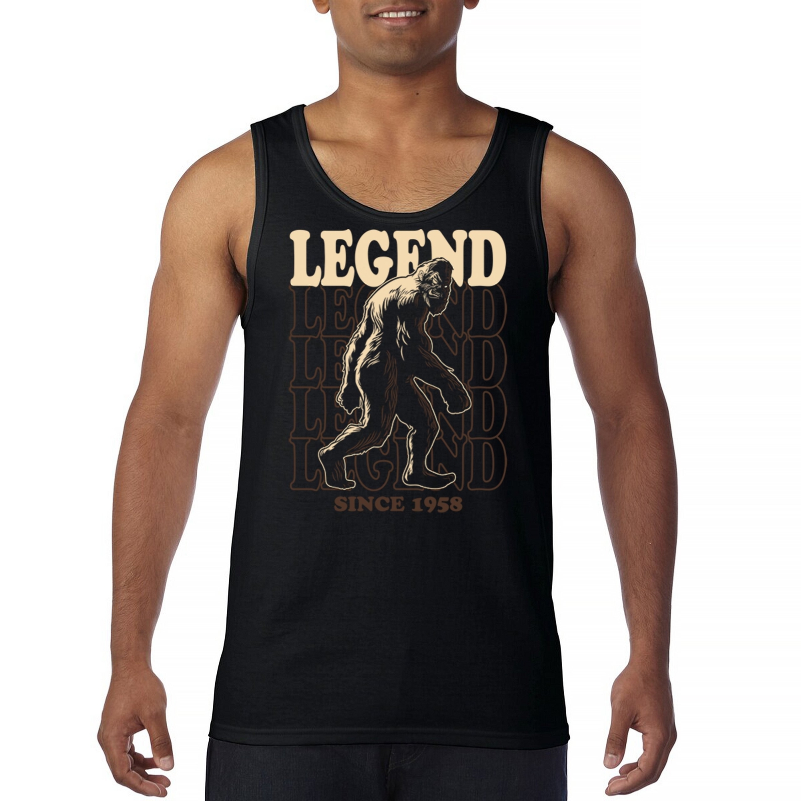 ALTRA Canotta Bigfoot Legend Since 1958 divertente vintage classica Sasquatch uomo top