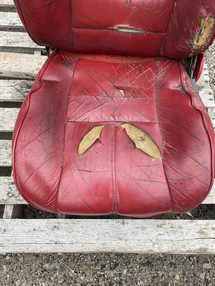 89-92 Camaro Flame Red Leather Driver Seat Core ORIGINAL GM - Image 2 of 4