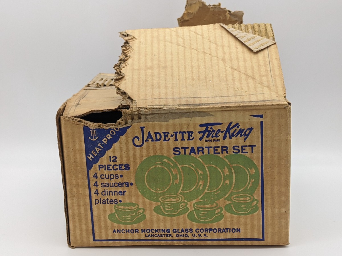 Fire King Rare 40's Jadeite Swirl pattern 12 piece starter set | eBay