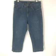FDJ French Dressing Womens Olivia Straight Leg Blue Cropped Denim Jeans Size 4