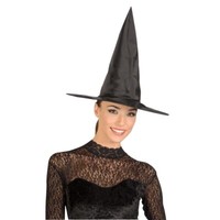 Erwachsener Hexenhut Schwarz Taft Damen Halloween KostüM ZubehöR