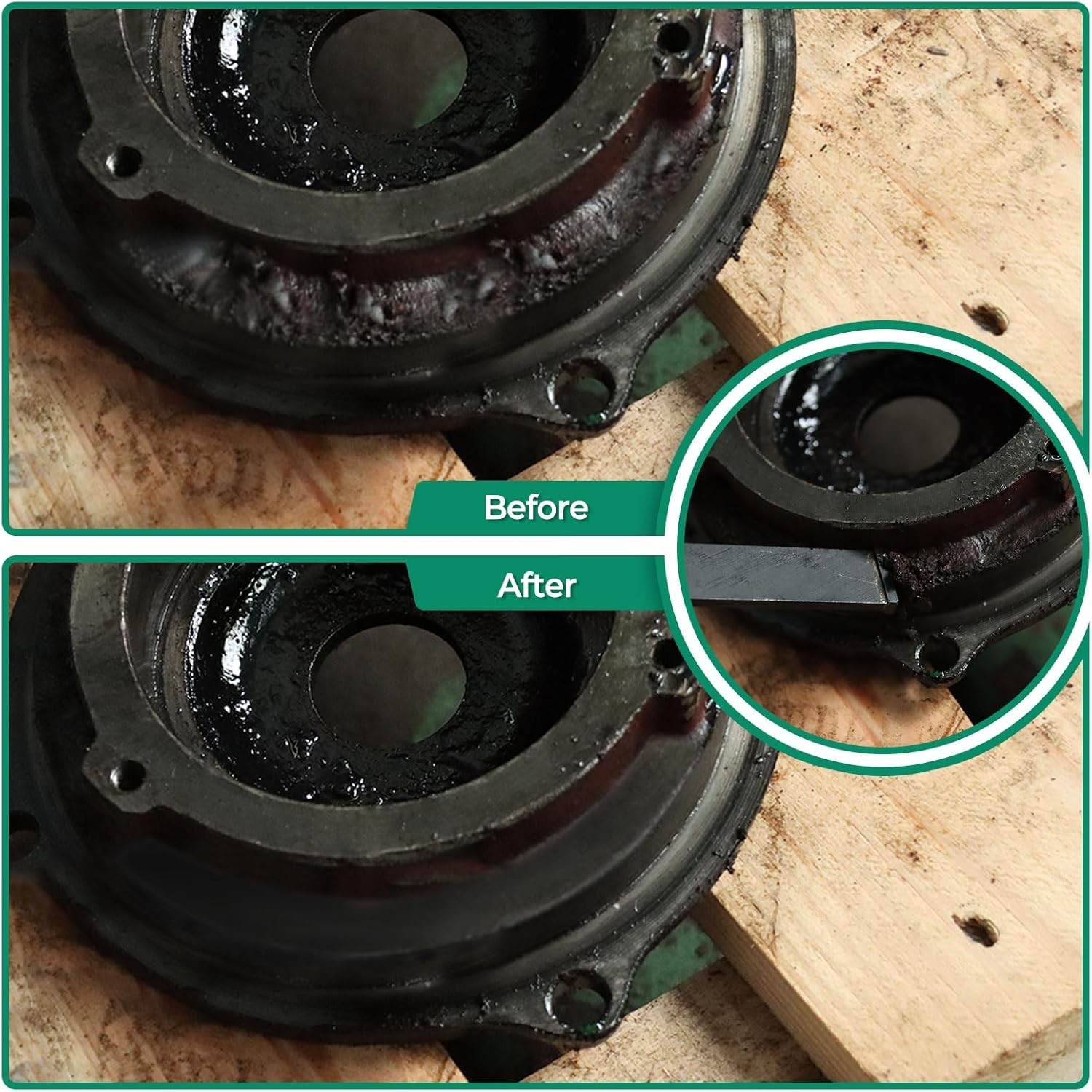 2PCS Carbide Scraper Set(1-1/4 inch& 5/8 inch),Super Gasket Scraper with Durable