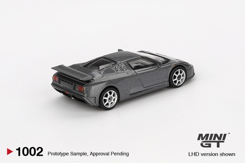 Mini GT #1002 Bugatti EB110 Super Sport Grigio Scuro Model Car - Picture 2 of 3