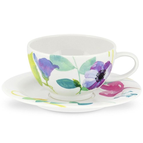 Portmeirion Water Garden Tea Cups & Saucers Set of 4 - Picture 1 of 7