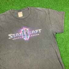 Vintage StarCraft 2 Heart of the Swarm Shirt Mens M Blue 2013 Video Game Promo