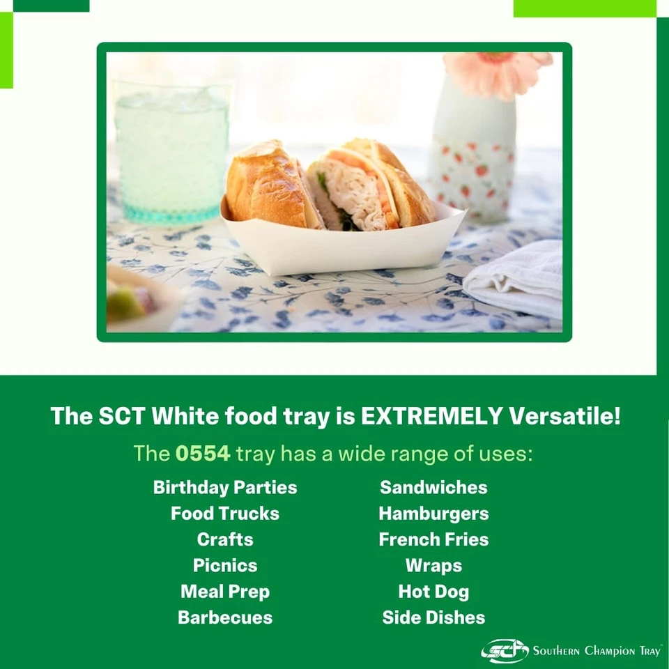 Bandeja de comida de cartón 0554 #200, capacidad de 2 lb, blanca (paquete de 1000) Foto 2 de 4