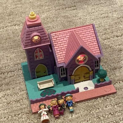 1993 Polly Pocket Bluebird ''Light-Up Wedding Chapel'' Compete - All Original