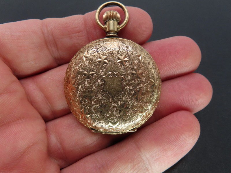 1915 Elgin 320 Pocket Watch, 7j 0s, 14K Gold Filled Hunting, Repair