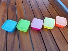 5PCS 90ml Mini Baby Food Storage Containers with Snap Lids Colourful Reusable