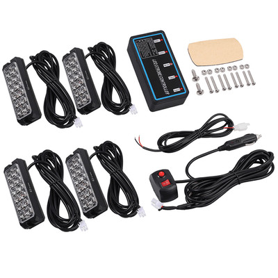 4x 12V/24V LED Auto Frontblitzer Blitzlicht Warnleuchte LKW KFZ Strobe Licht